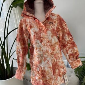 Kari Traa Orange Ski Jacket with Tie-Dye Pattern